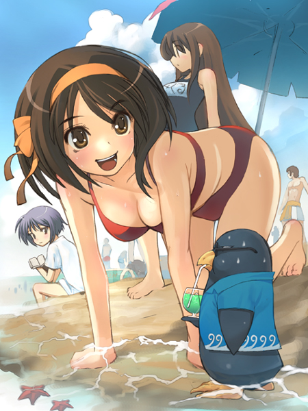 suzumiya haruhi, nagato yuki, and asahina mikuru (suzumiya haruhi no yuuutsu) drawn by hirokiku