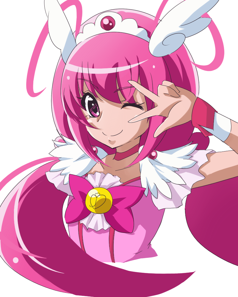 hoshizora miyuki and cure happy (precure and 1 more) drawn by nanashishi