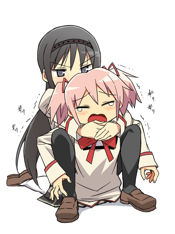 akemi homura and kaname madoka (mahou shoujo madoka magica) drawn by tonbi