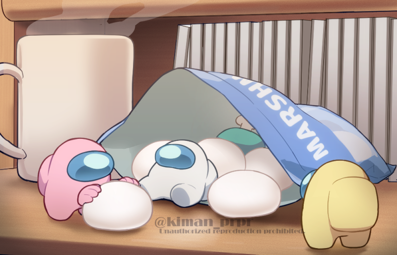 crewmate, white, cyan, dead body, banana, and 1 more (among us) drawn by kiman