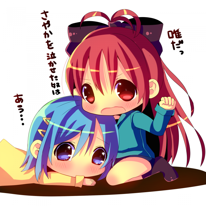 miki sayaka and sakura kyoko (mahou shoujo madoka magica) drawn by chocolat_(momoiro_piano)