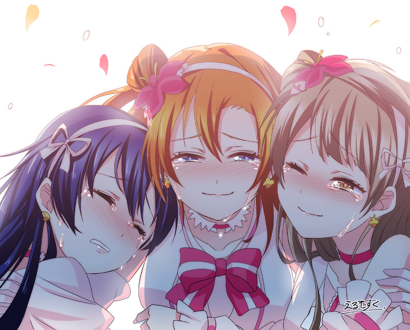 sonoda umi, minami kotori, and kosaka honoka (love live! and 1 more) drawn by erutasuku