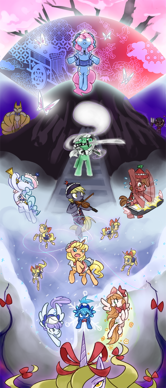 konpaku youmu, alice margatroid, cirno, yakumo yukari, saigyouji yuyuko, and 9 more (touhou and 3 more) drawn by supahbeefcakes