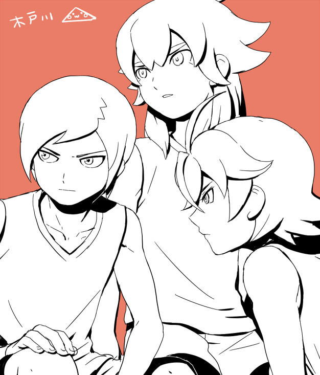 kishibe taiga, izumi kanaaki, and tobisawa mana (inazuma eleven and 1 more) drawn by mizuhara_aki