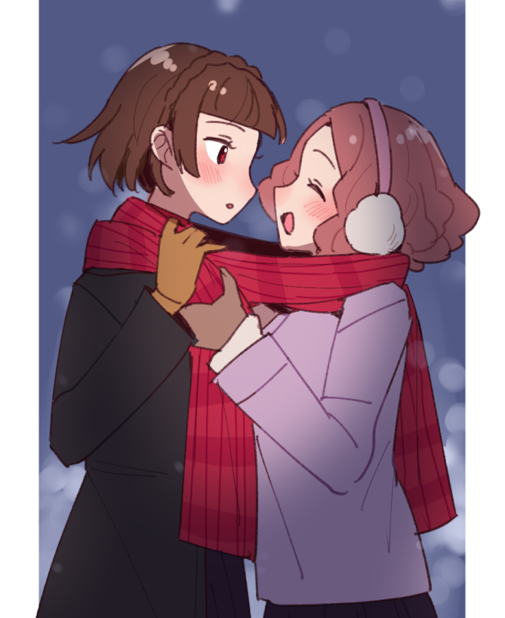 niijima makoto and okumura haru (persona and 1 more) drawn by do_m_kaeru