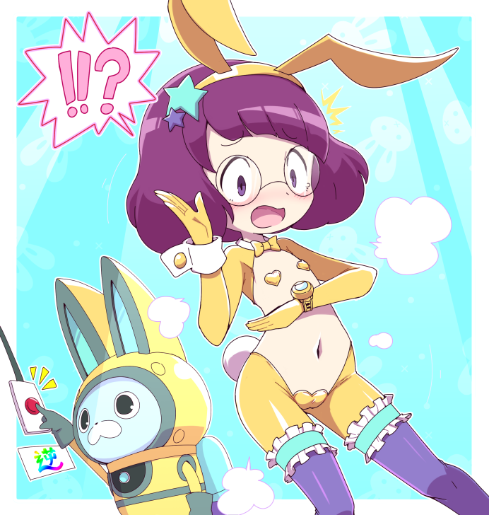 usapyon and misora inaho (youkai watch) drawn by nollety