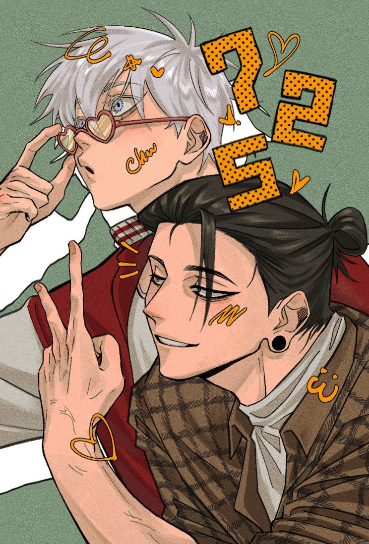 gojou satoru and getou suguru (jujutsu kaisen) drawn by masseter_0