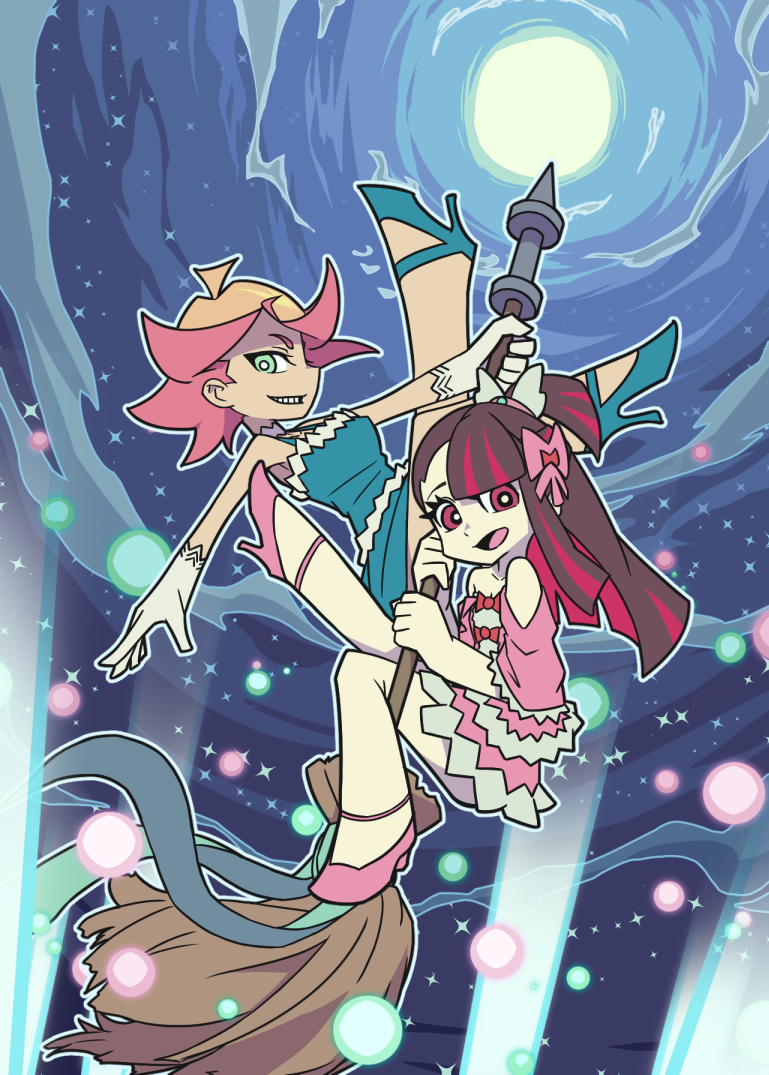 kagari atsuko and amanda o'neill (panty & stocking with garterbelt and 1 more) drawn by uganda_(ugandam_00)