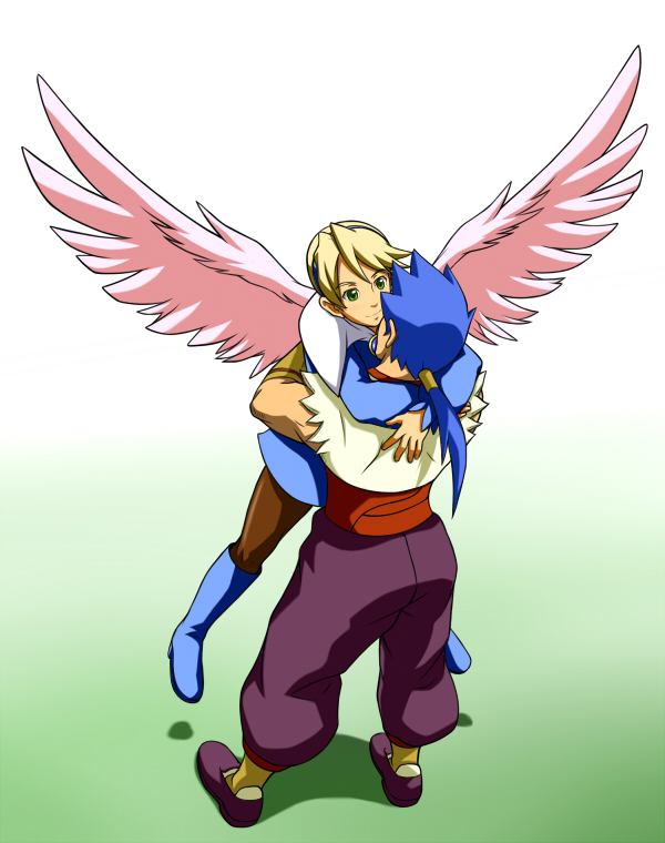 nina and ryu (breath of fire and 1 more) drawn by yas