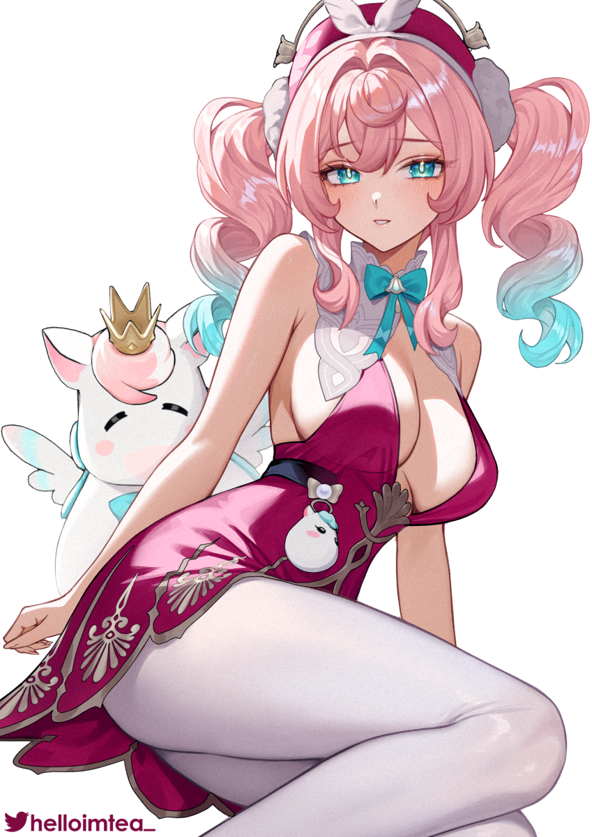 hyacine and little ica (honkai and 1 more) drawn by helloimtea