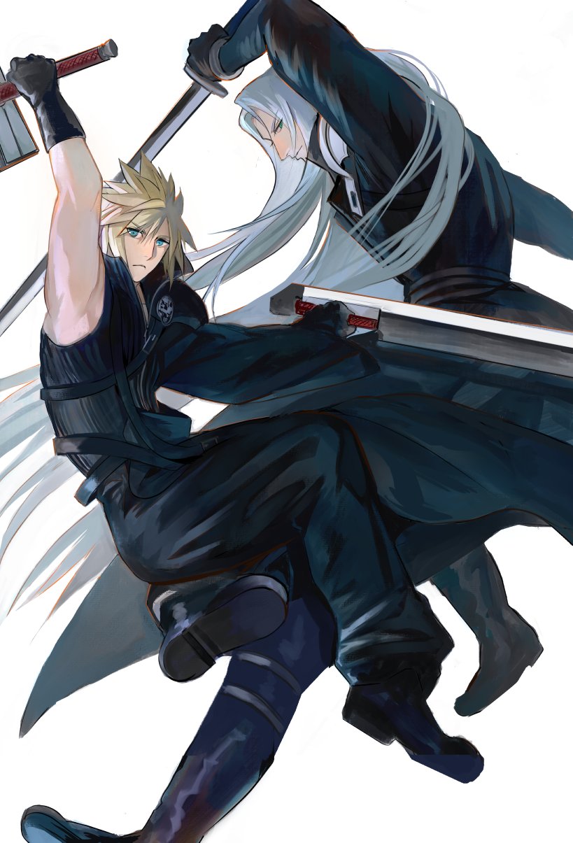 cloud strife and sephiroth (final fantasy and 2 more) drawn by jjn_ff7