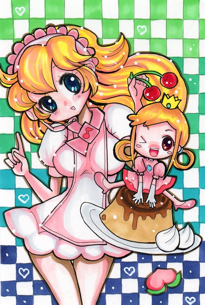 princess peach and asuka momoko (mario and 1 more) drawn by kameri