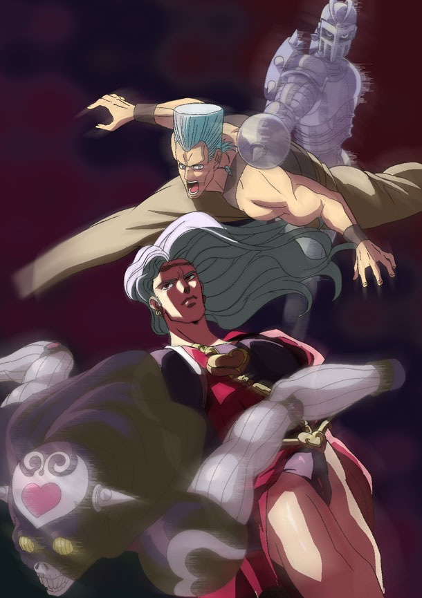 jean pierre polnareff, silver chariot, vanilla ice, and cream (jojo no kimyou na bouken and 1 more) drawn by mlkl7
