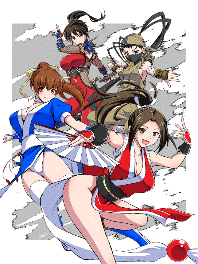 shiranui mai, kasumi, ibuki, and taki (street fighter and 3 more) drawn by yonecchi