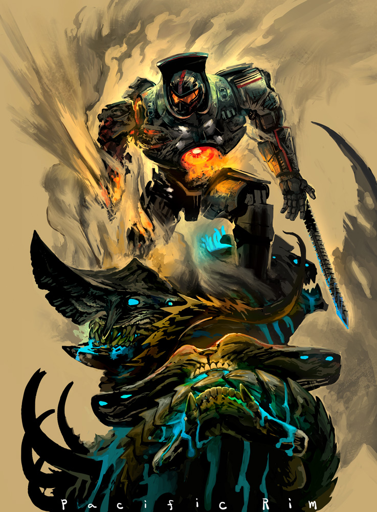 gipsy danger, knifehead, and slattern (pacific rim) drawn by toron