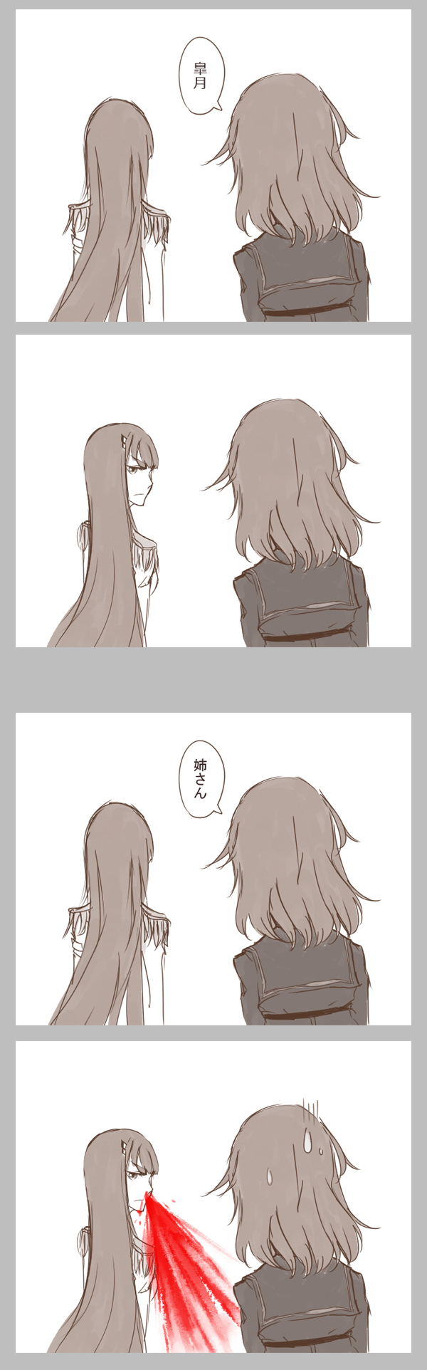 matoi ryuuko and kiryuuin satsuki (kill la kill) drawn by azure_(artist)