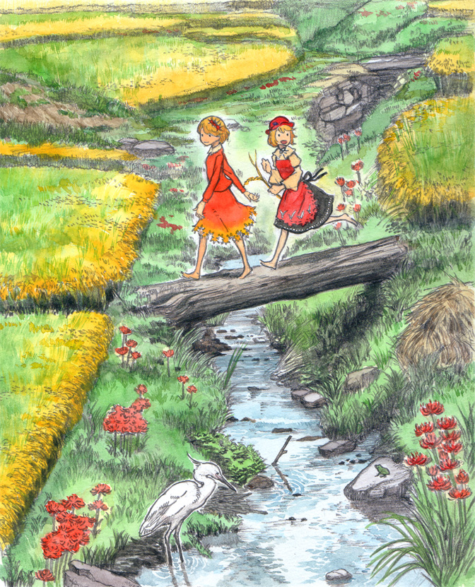 aki minoriko and aki shizuha (touhou) drawn by kobuushi
