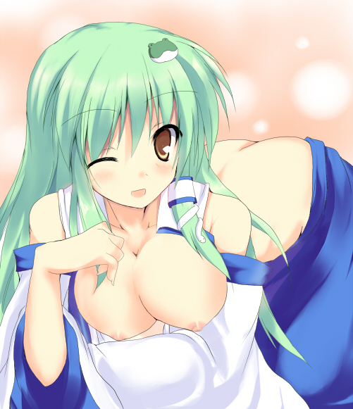 kochiya sanae (touhou) drawn by ryokushiki_(midori-ya)