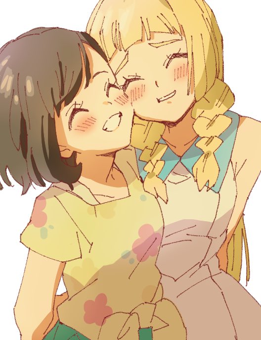 lillie and selene (pokemon and 1 more) drawn by ankea_(a-ramo-do)