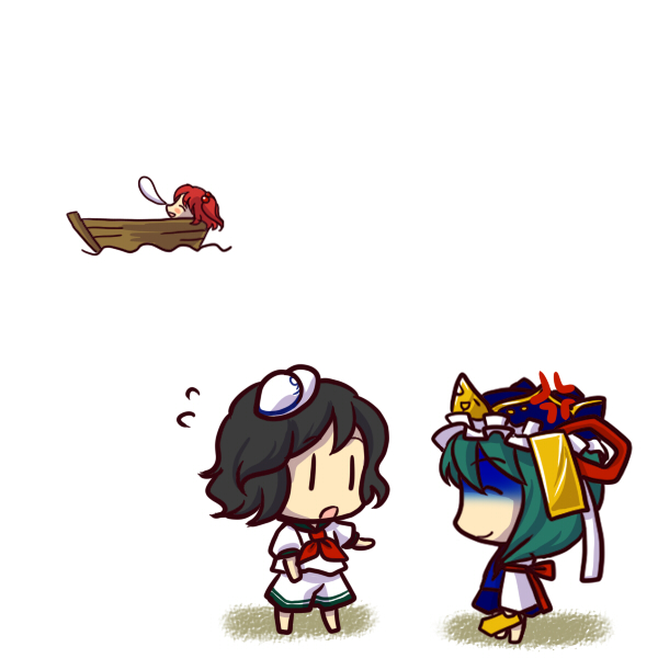 shiki eiki, onozuka komachi, and murasa minamitsu (touhou) drawn by socha