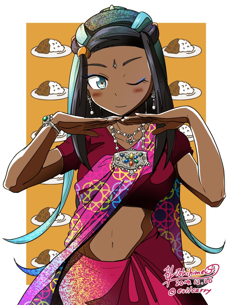 nessa (pokemon and 1 more) drawn by tokihime_kaseki