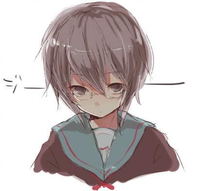 nagato yuki (suzumiya haruhi no yuuutsu) drawn by tetsuo_(tashirosu)
