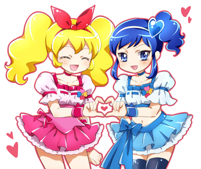 hoshimiya ichigo, kiriya aoi, cure peach, and cure berry (precure and 2 more) drawn by kagami_chihiro
