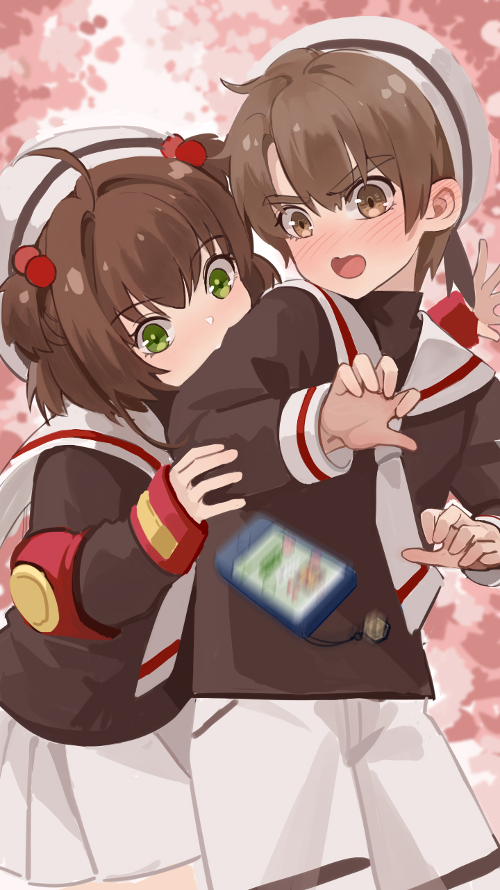 kinomoto sakura and li syaoran (cardcaptor sakura) drawn by asamayuki_ra