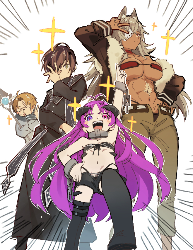 rudeus greyrat, ghislaine dedoldia, kishirika kishirisu, and cliff grimoire (mushoku tensei) drawn by amagai_hosina