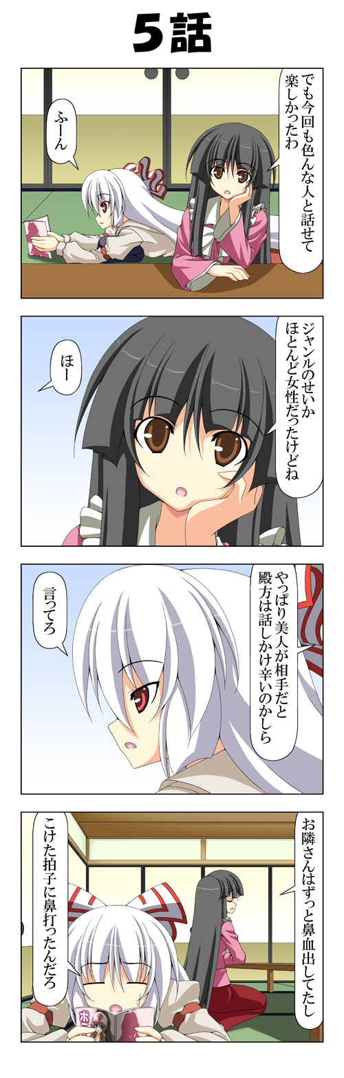fujiwara no mokou, houraisan kaguya, and hilda (touhou and 1 more) drawn by rappa_(rappaya)