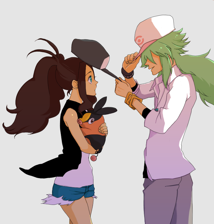 hilda, n, and tepig (pokemon and 1 more) drawn by amatsuka