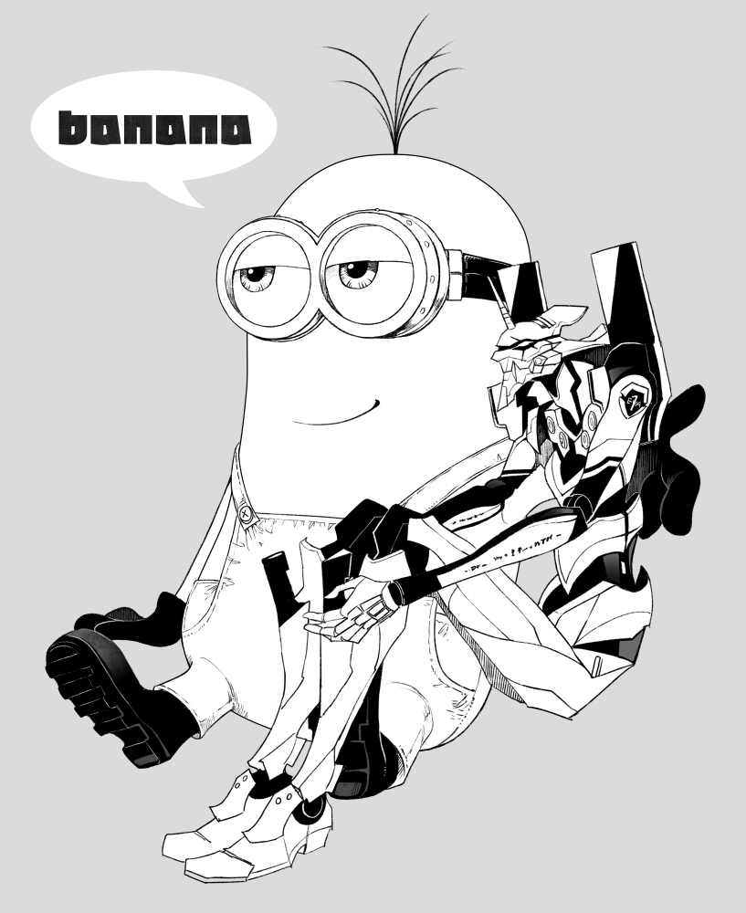 eva 01, minion, and kevin (neon genesis evangelion and 1 more) drawn by mui_mmmm