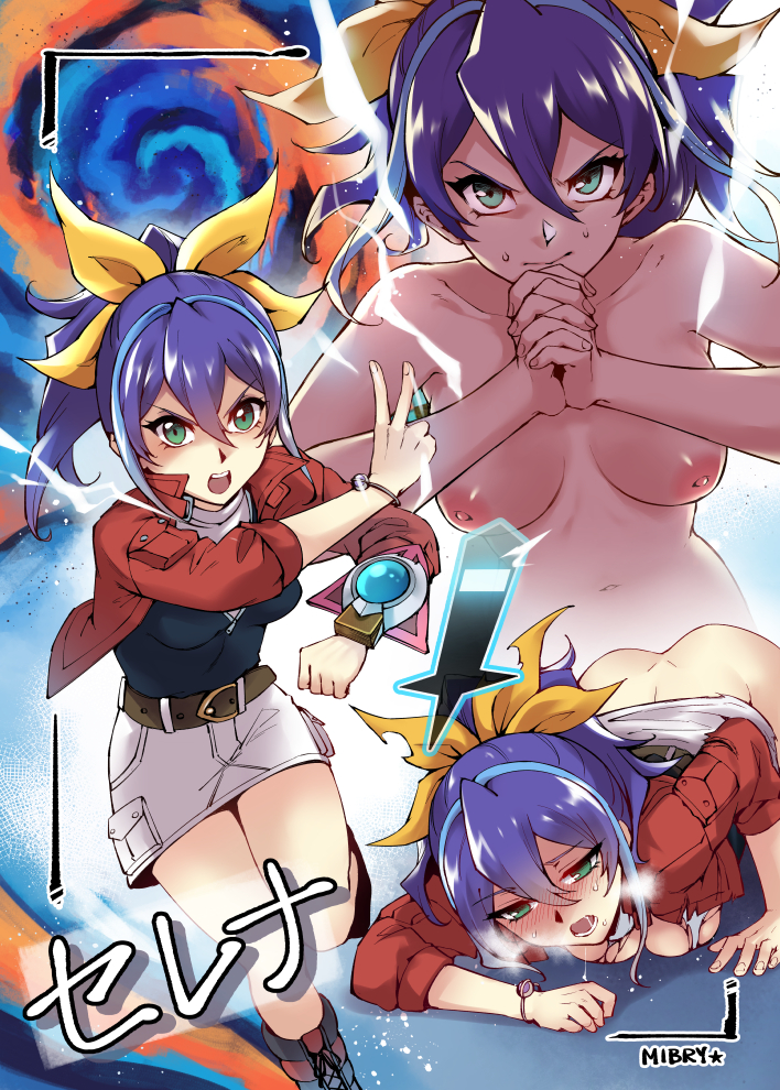 serena and polymerization (yu-gi-oh! and 1 more) drawn by mibry_(phrysm)
