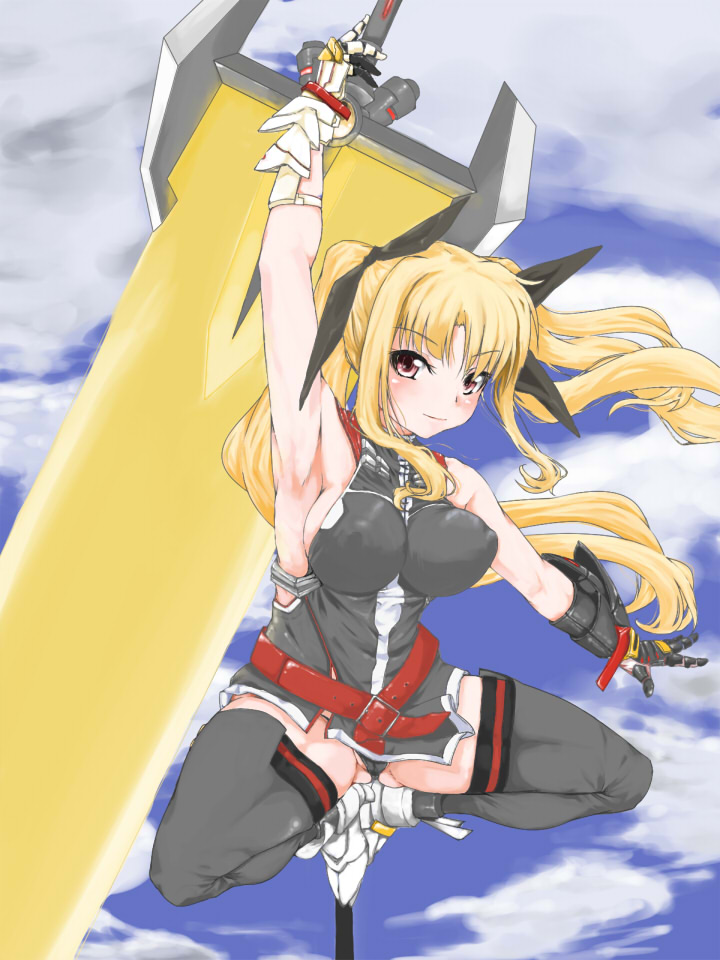 fate testarossa and bardiche (lyrical nanoha and 1 more) drawn by ankoku_emu_shougun