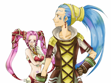 pi and kuhn (.hack// and 1 more) drawn by oreru_anzu