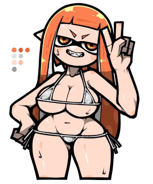 inkling player character, inkling girl, and kaori (splatoon) drawn by name_omoitukan2