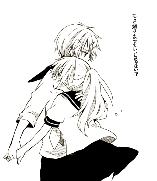 kagamine rinto and kagamine lenka (vocaloid) drawn by anzu_(o6v6o)