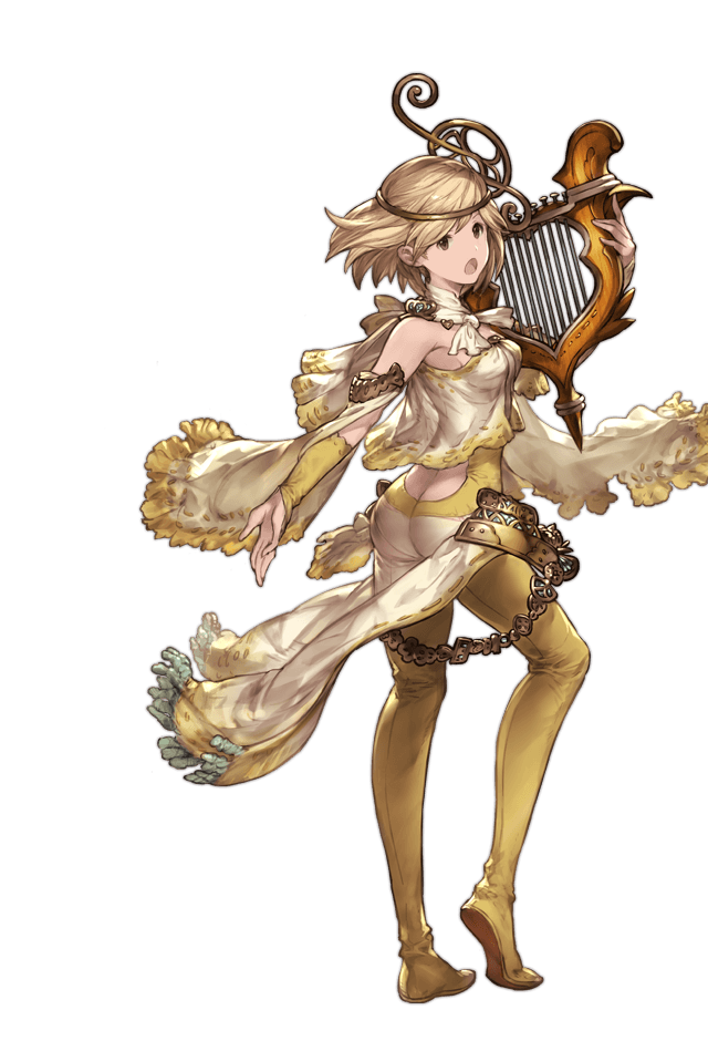 djeeta and harpist (granblue fantasy) drawn by minaba_hideo