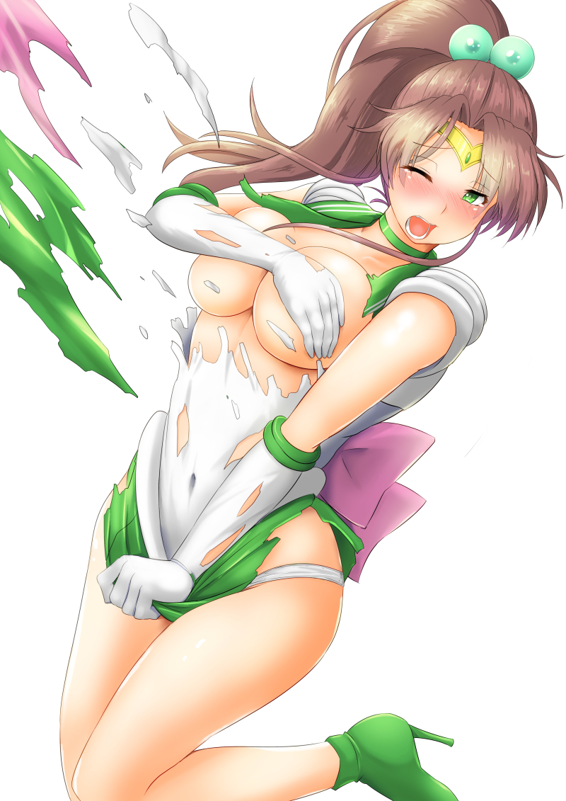 kino makoto, sailor jupiter, and super sailor jupiter (bishoujo senshi sailor moon) drawn by nokishita_kumoemon