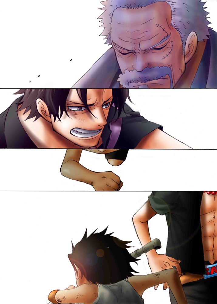 portgas d. ace and monkey d. garp (one piece) drawn by kara_(acluf-0156)