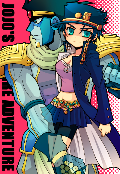 kujo jotaro and star platinum (jojo no kimyou na bouken and 1 more) drawn by aytsmith