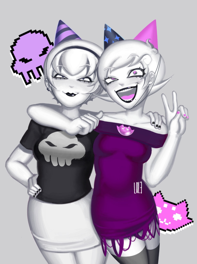 rose lalonde and roxy lalonde (homestuck) drawn by imnotlole