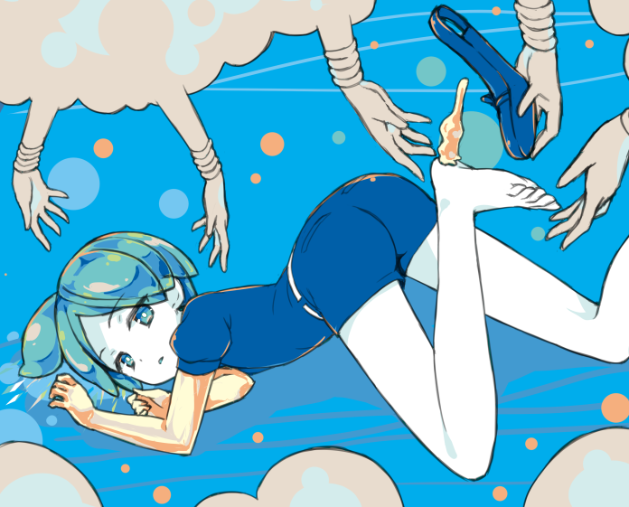 phosphophyllite and tsuki jin (houseki no kuni) drawn by amimi