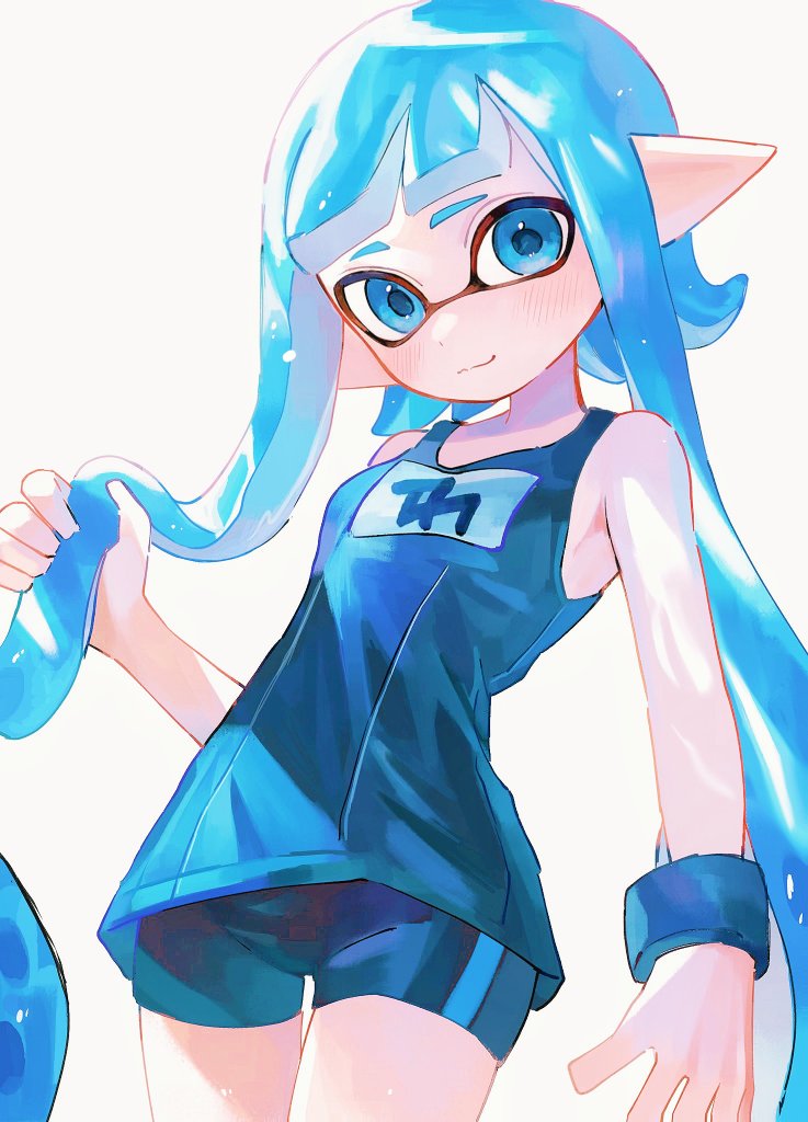 inkling player character and inkling girl (splatoon) drawn by kodak_painter