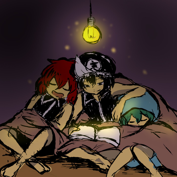 shitodo kuroji, shitodo hooaka, and shitodo aoji (len'en) drawn by kanmukuya