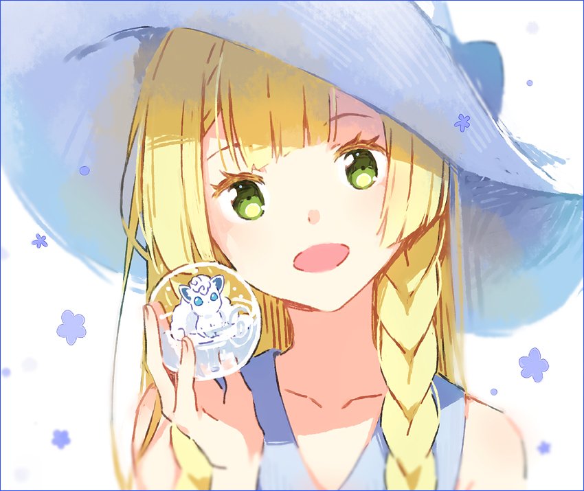 lillie and alolan vulpix (pokemon and 1 more) drawn by hakusai_(tiahszld)