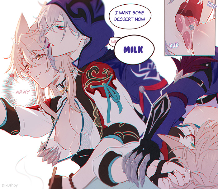 jiaoqiu and moze (honkai and 1 more) drawn by k0shpy