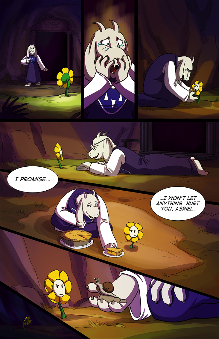 toriel and flowey (undertale) drawn by lynxgriffin