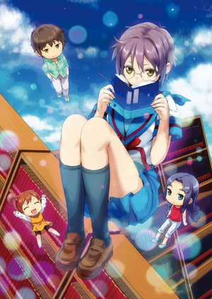 nagato yuki, kyon, asakura ryoko, and kyon's sister (suzumiya haruhi no yuuutsu and 2 more)