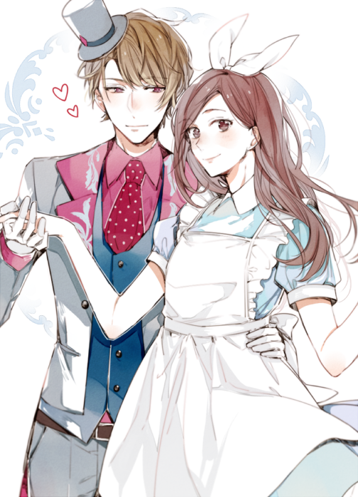 alice, mad hatter, tachibana izumi, and chigasaki itaru (alice's adventures in wonderland and 1 more) drawn by 5574iahu
